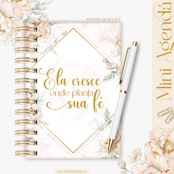 Arquivo Digital Agenda A6 Floral 2026 #7676