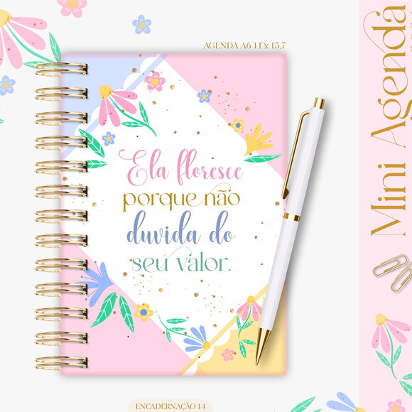 Arquivo Digital Agenda A6 Floral 2026 #7677