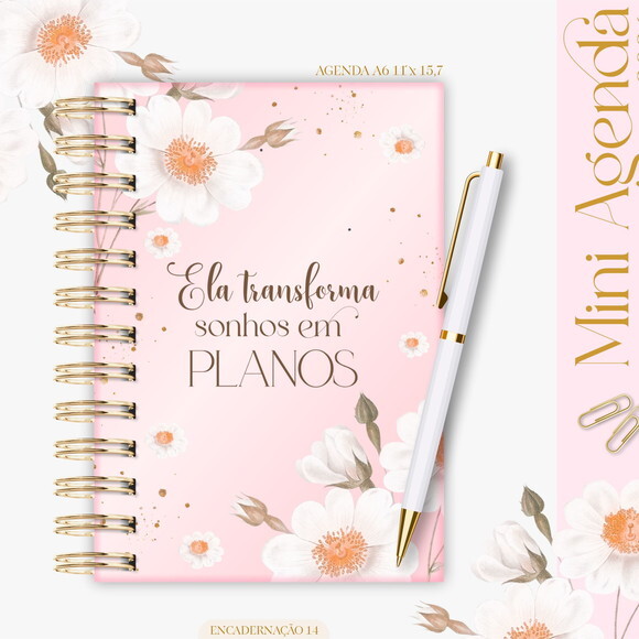 Arquivo Digital Agenda A6 Floral 2026 #7678