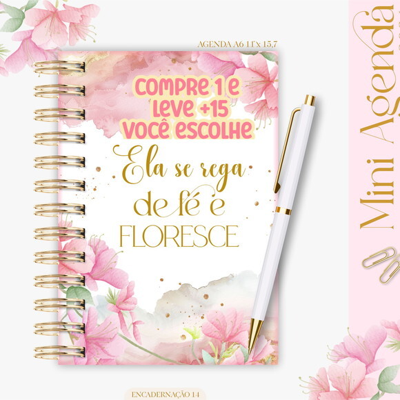 Arquivo Digital Agenda A6 Floral 2026 #7679