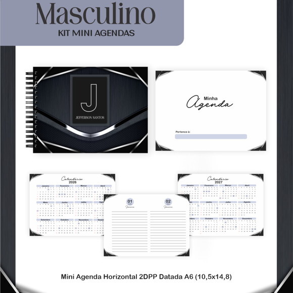 Arquivo Digital Agenda A6 Masculina 2026 #7716