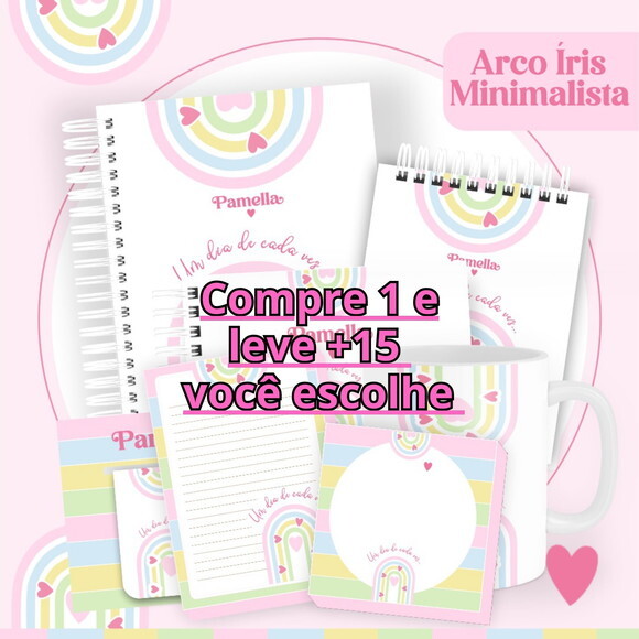 Arquivo Digital Agenda Arco Íris Minimalista #6088