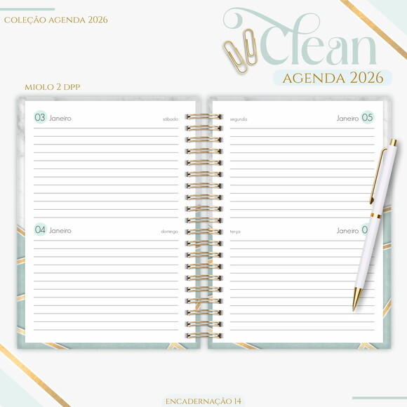 Arquivo Digital Agenda Basic Green 2026 #7375