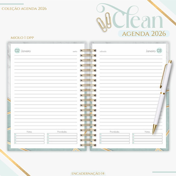 Arquivo Digital Agenda Basic Green 2026 #7375
