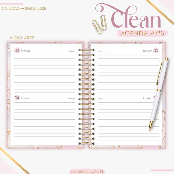 Arquivo Digital Agenda Basic Rose Gold 2026 #7377
