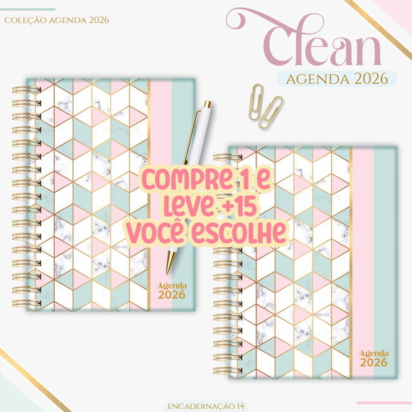 Arquivo Digital Agenda Basic Rose Green 2026 #7374
