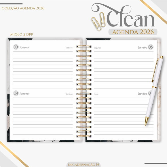 Arquivo Digital Agenda Black Basic 2026 #7381