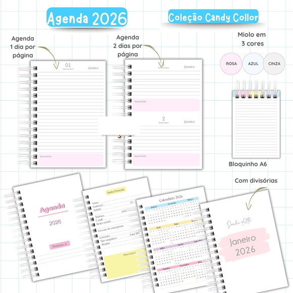 Arquivo Digital Agenda Candy Collor 2026 #7032