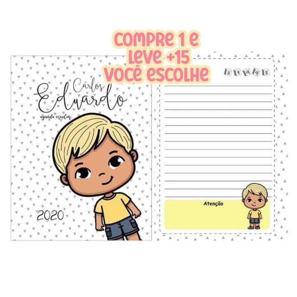 Arquivo Digital Agenda Escolar Menino #7685
