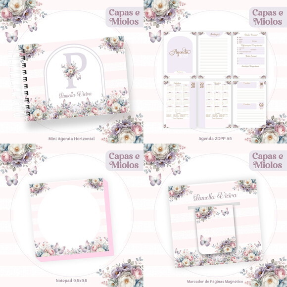 Arquivo Digital Agenda Floral Alfabeto #6092