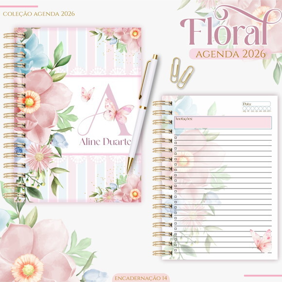 Arquivo Digital Agenda Floral Candy 2026 #7052