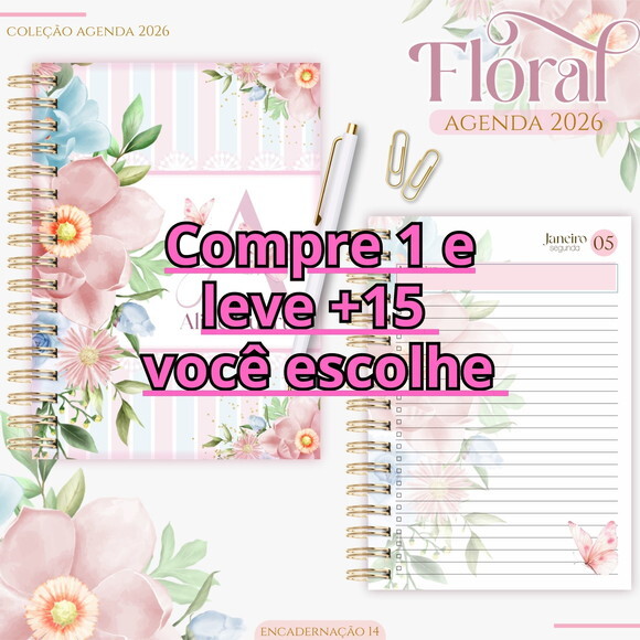 Arquivo Digital Agenda Floral Candy 2026 #7052