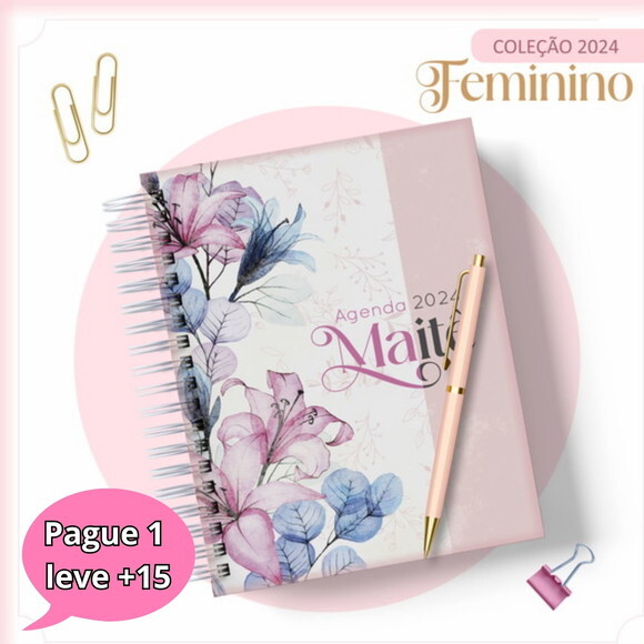 Arquivo Digital Agenda Floral Clean 2024 #2471