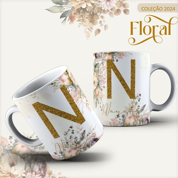 Arquivo Digital Agenda Floral Gold 2024 #2492