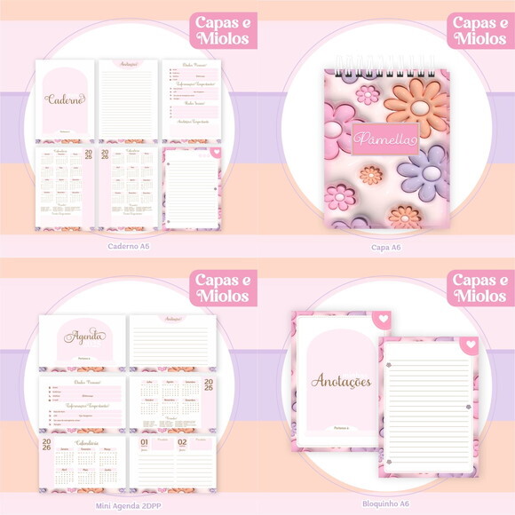 Arquivo Digital Agenda Floral Inflado #6097