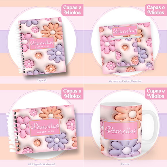 Arquivo Digital Agenda Floral Inflado #6097