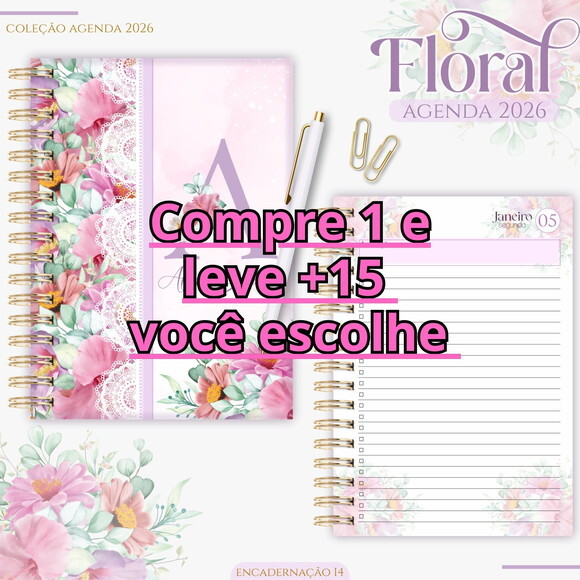 Arquivo Digital Agenda Floral Lilás 2026 #7053
