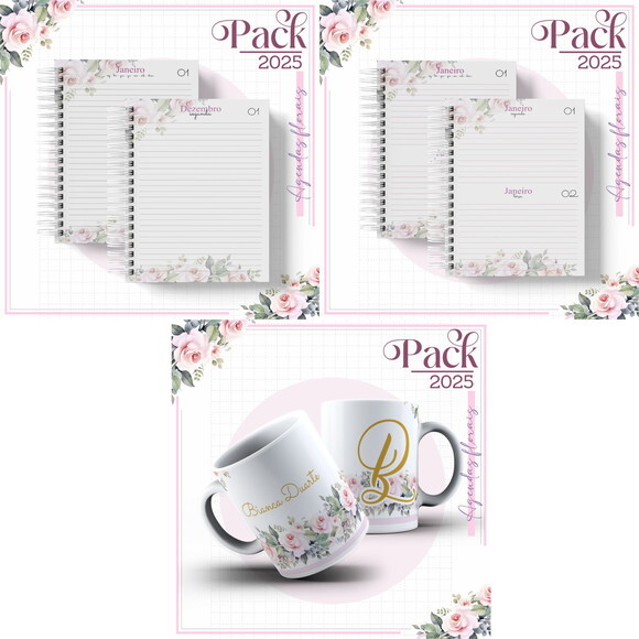 Arquivo Digital Agenda Floral Minimalista 2025 #4786