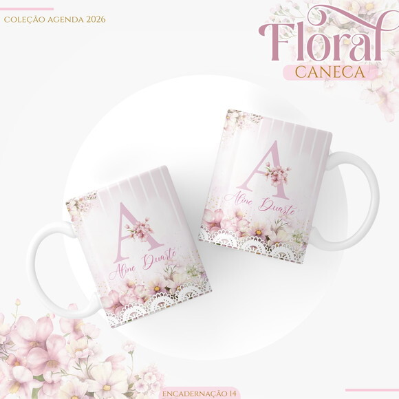 Arquivo Digital Agenda Floral Rosa 2026 #7051