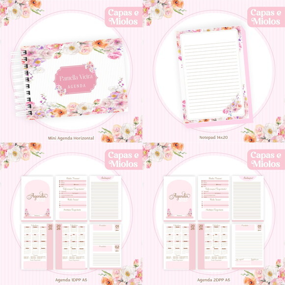 Arquivo Digital Agenda Floral Rose #6098