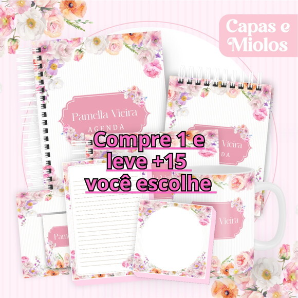 Arquivo Digital Agenda Floral Rose #6098