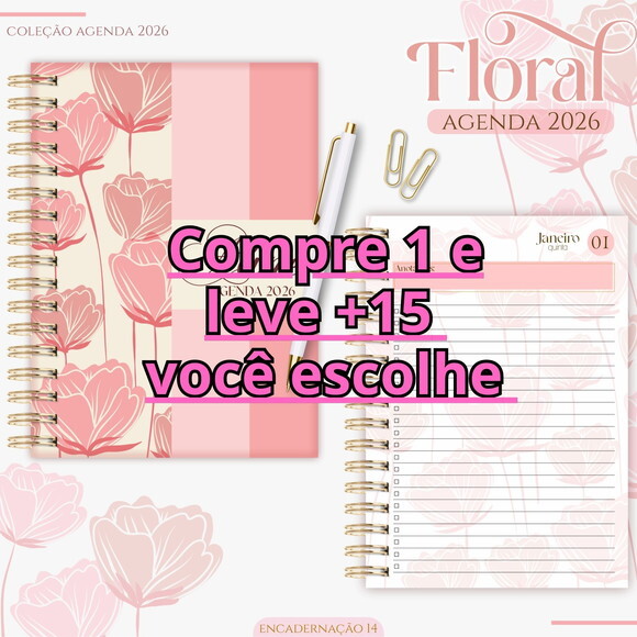 Arquivo Digital Agenda Floral Rose 2026 #5257