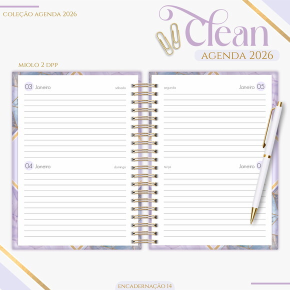 Arquivo Digital Agenda Lilás Basic 2026 #7441