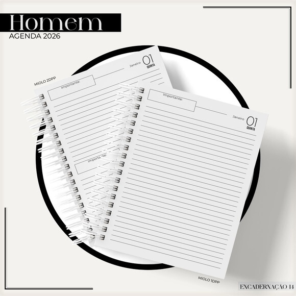 Arquivo Digital Agenda Marble Black 2026 #7442