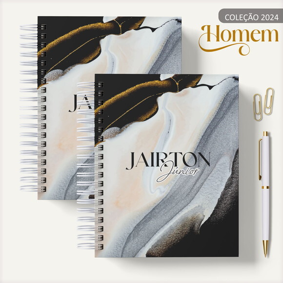 Arquivo Digital Agenda Masculina Marble Cinza 2024 #2482