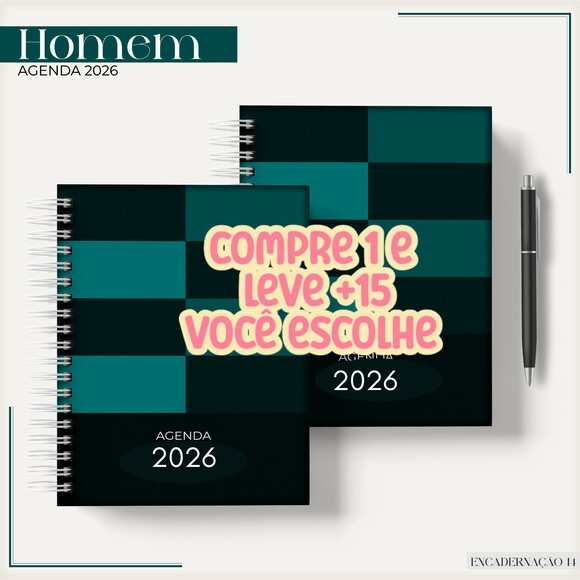 Arquivo Digital Agenda Masculina Verde 2026 #7448