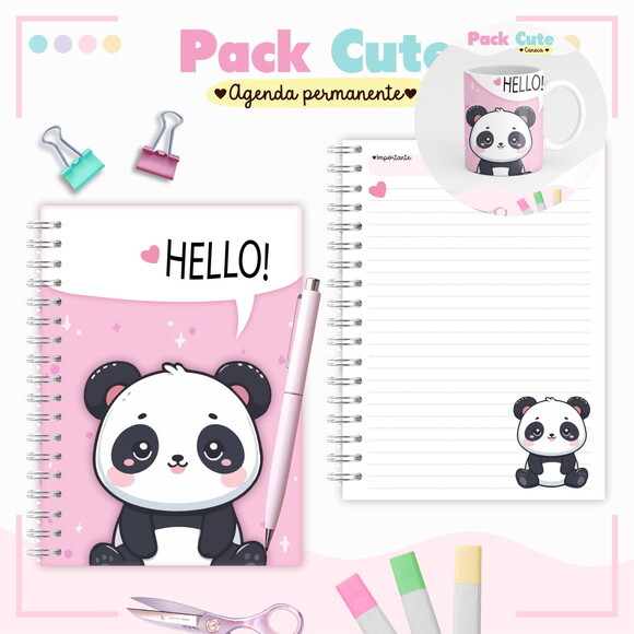 Arquivo Digital Agenda Panda Cute 2025 #5587