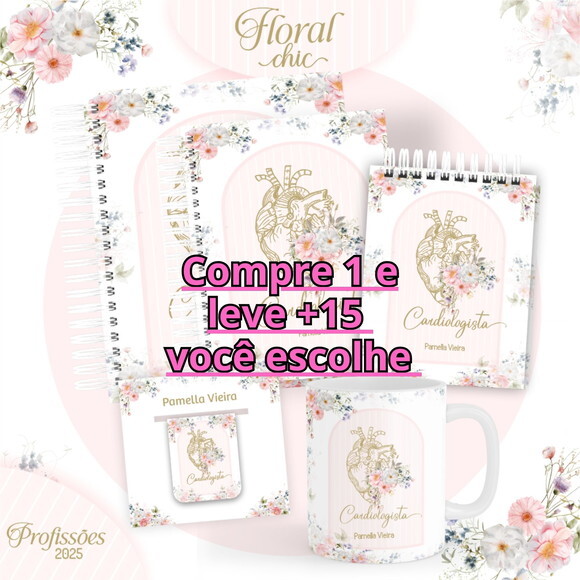 Arquivo Digital Agenda Profissões 2025 Floral Chic #6122