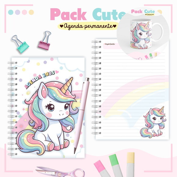 Arquivo Digital Agenda Unicornio Cute 2025 #5586