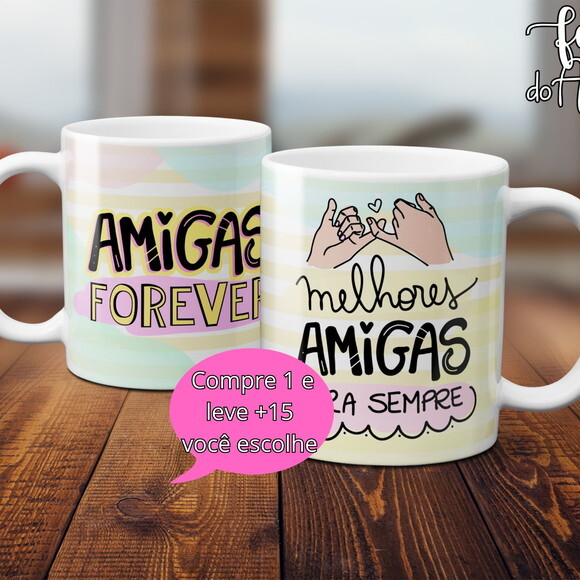 Arquivo Digital Arte Caneca Dia dos Amigos #4995