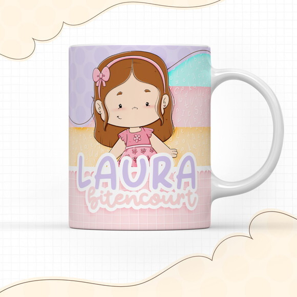 Arquivo Digital Arte Caneca Menina #2936