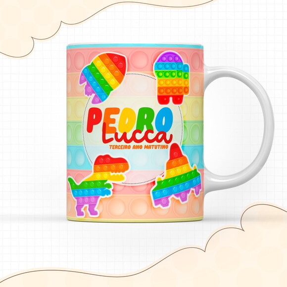 Arquivo Digital Arte Caneca Pop It Menino #2923
