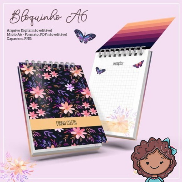 Arquivo Digital Bloquinho Floral Night #1047