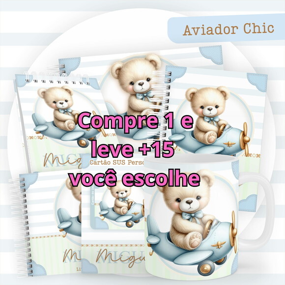 Arquivo Digital Caderneta Aviador Chic #5814