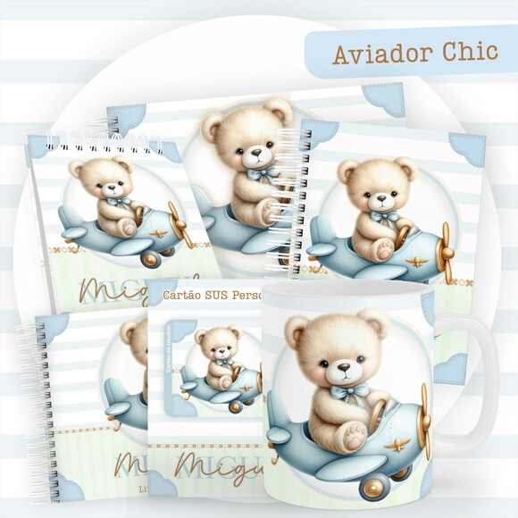 Arquivo Digital Caderneta Aviador Chic #5814