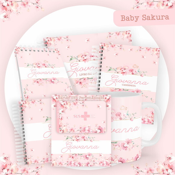 Arquivo Digital Caderneta Baby Sakura #5806
