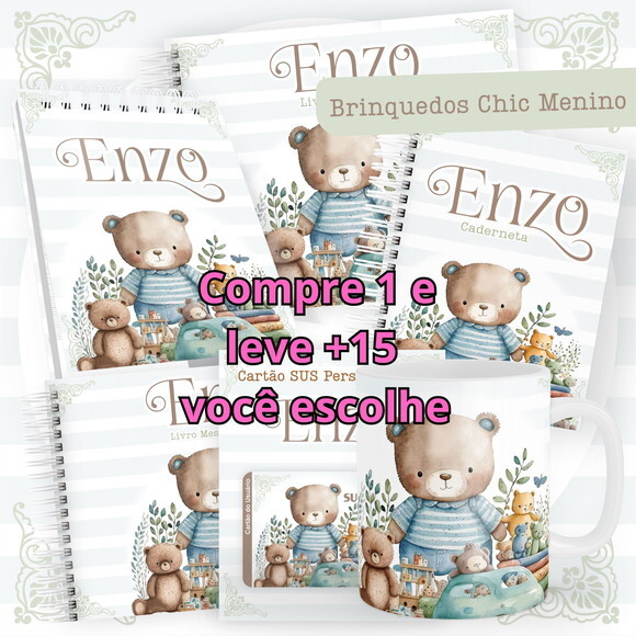 Arquivo Digital Caderneta Brinquedos Chic Menino #5756