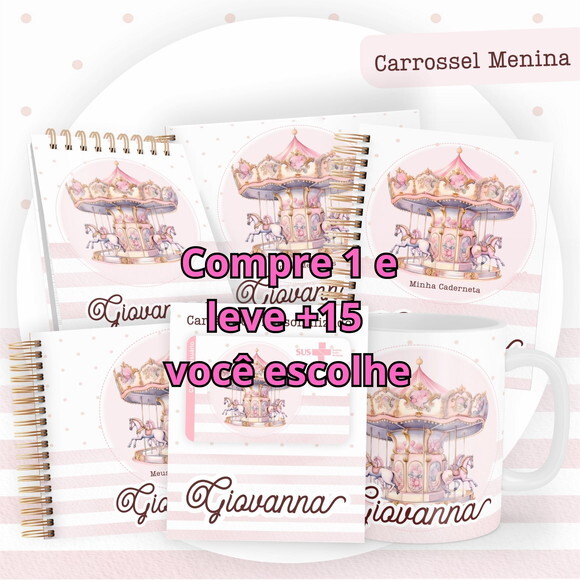 Arquivo Digital Caderneta Carrossel Menina #5464