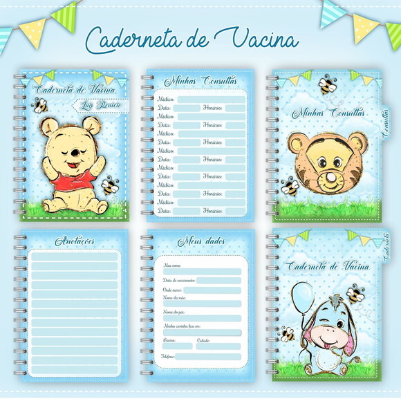 Arquivo Digital Caderneta de Vacinação Ursinho Pooh #1341