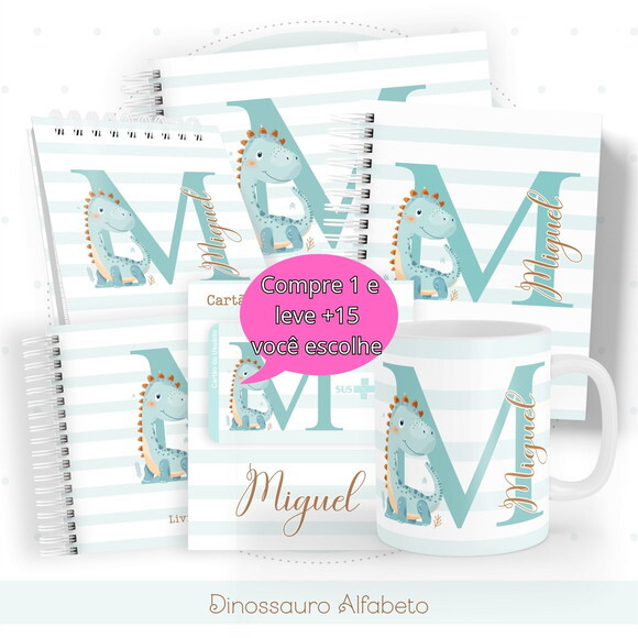 Arquivo Digital Caderneta Dinossauro Alfabeto #4801