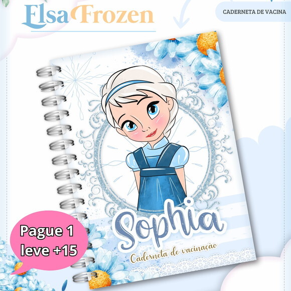 Arquivo Digital Caderneta Elsa Frozen #3283