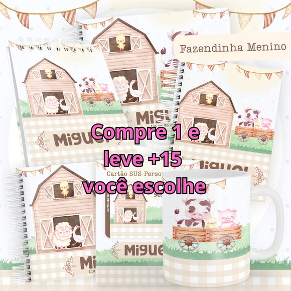 Arquivo Digital Caderneta Fazendinha Menina #5750