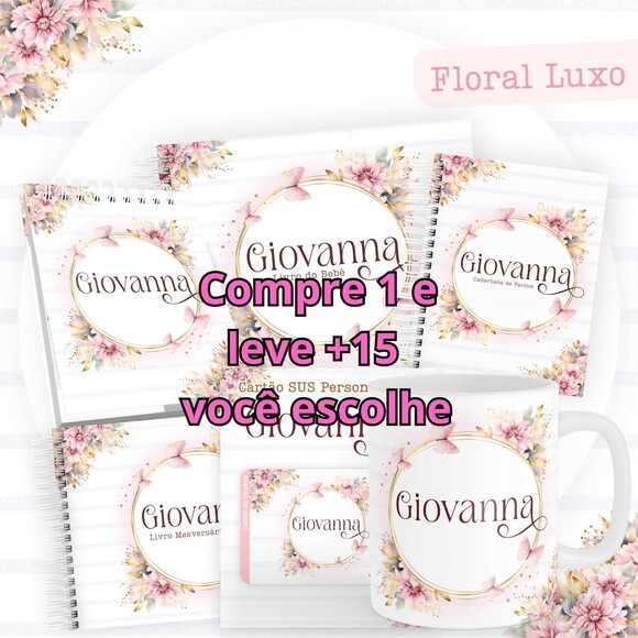 Arquivo Digital Caderneta Floral Luxo #4406