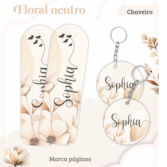 Arquivo Digital Caderneta Floral Neutro #3282