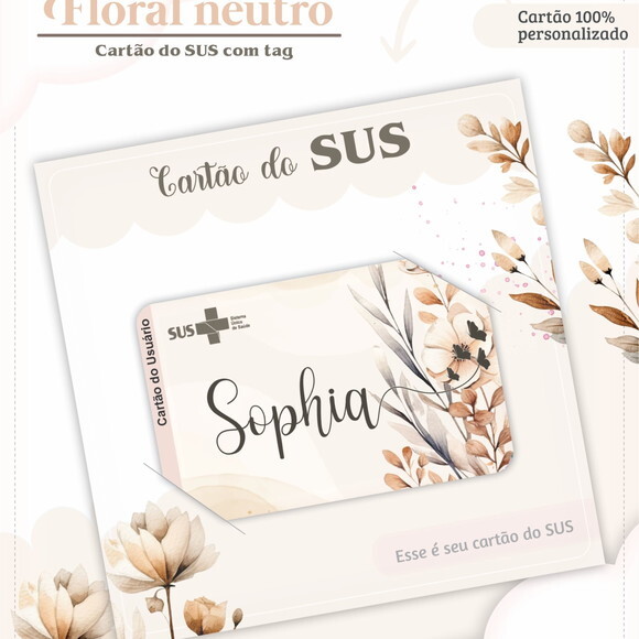 Arquivo Digital Caderneta Floral Neutro #3282