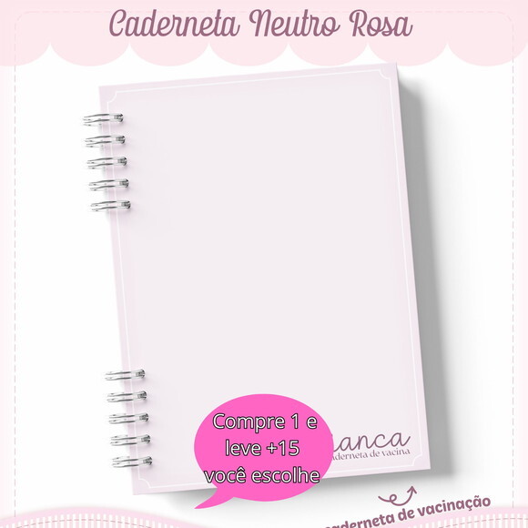 Arquivo Digital Caderneta Neutro Rosa #5443